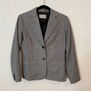 Everlane Schoolboy Blazer, Black Grey Houndstooth, Size 4